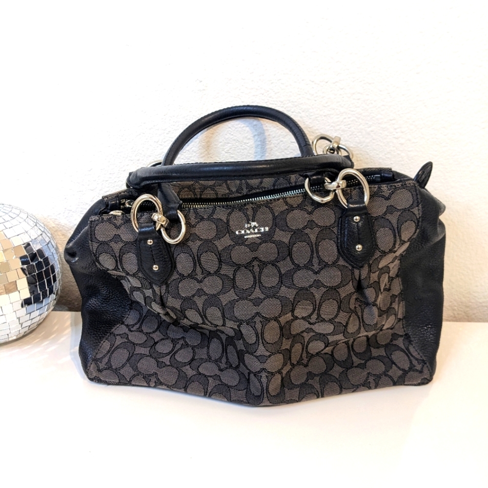COACH Canvas & Leather monogram shoulder bag